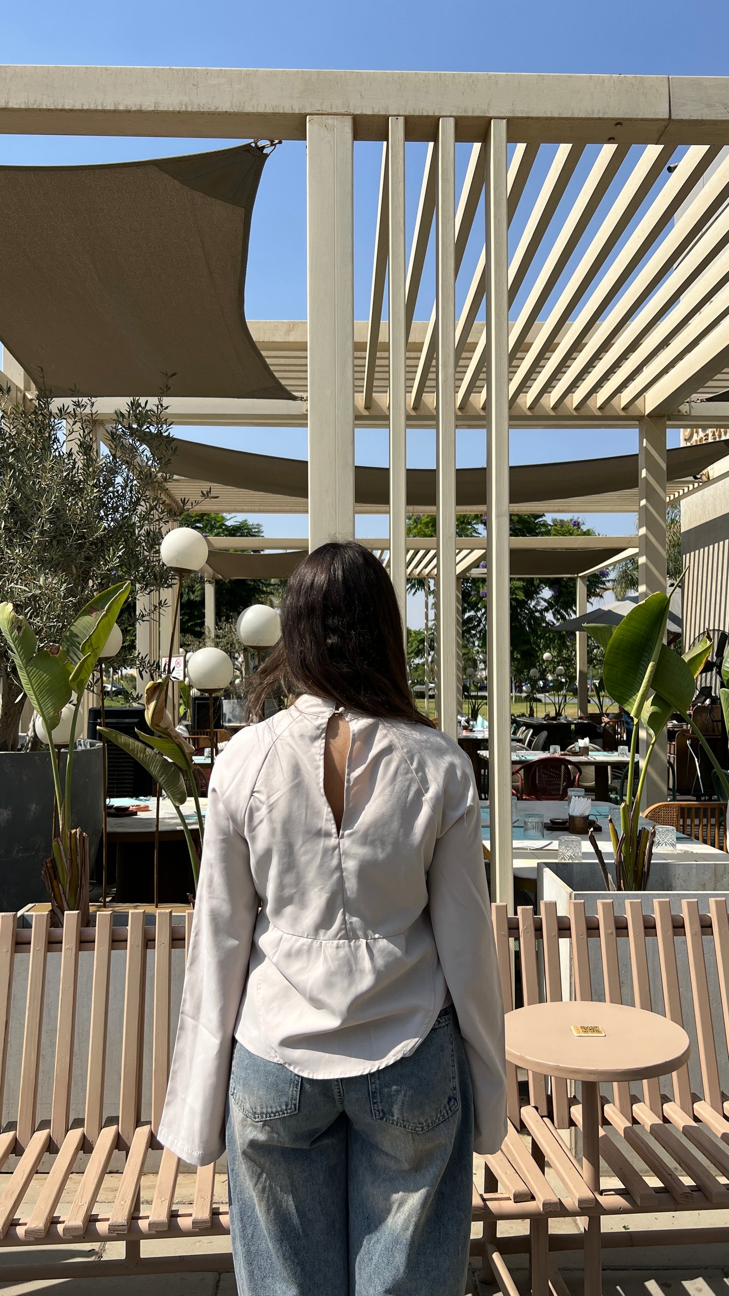 White Flared Sleeve Blouse