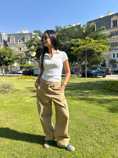 Baggy Fit Beige Pants