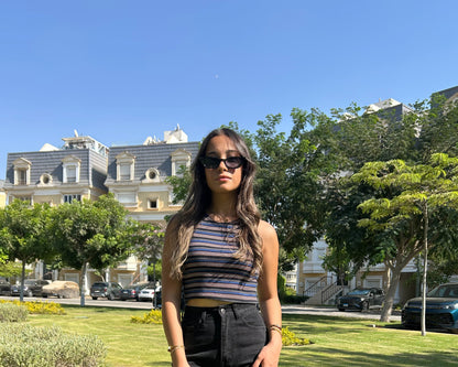 Striped Ribbed Crop Top