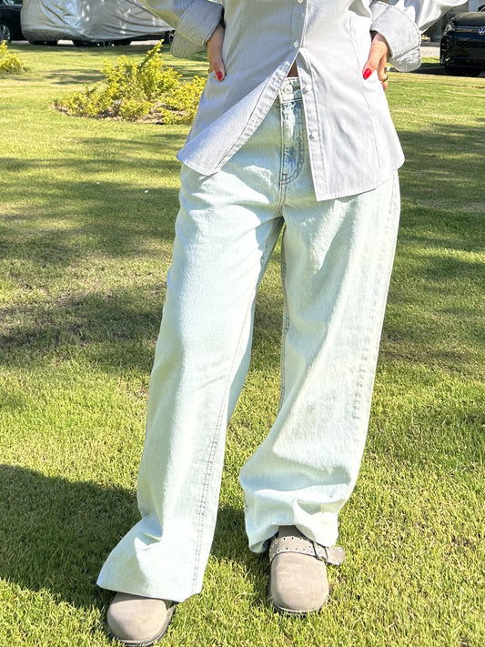 Light Blue Wide-Leg Jeans