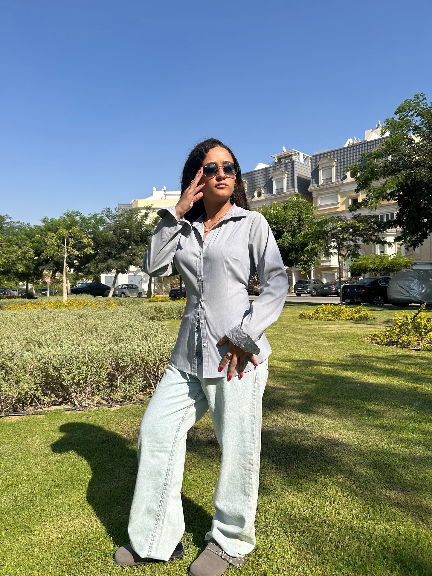 Tailored Grey Button-Up Shirt