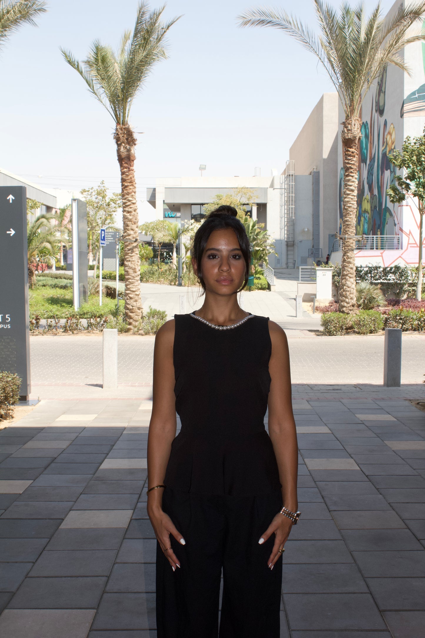 Black Sleeveless Peplum Top